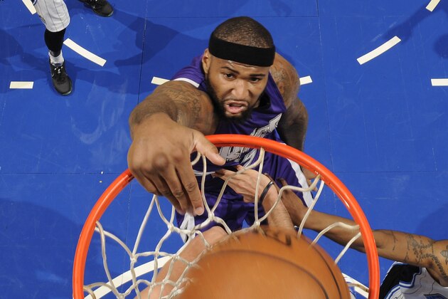 ORLANDO, FL - MARCH 6:  DeMarcus Cousins #15 of the Sacramento Kings dunks agianst the Orlando Magic on March 6, 2015 at Amway Center in Orlando, Florida. NOTE TO USER: User expressly acknowledges and agrees that, by downloading and or using this photograph, User is consenting to the terms and conditions of the Getty Images License Agreement. Mandatory Copyright Notice: Copyright 2014 NBAE (Photo by Fernando Medina/NBAE via Getty Images)