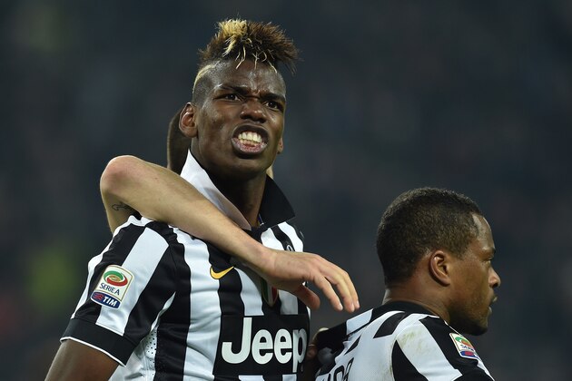 TURIN, ITALY - MARCH 09:  Paul Pogba of Juventus FC celebrates after scoring the opening goal during the Serie A match between Juventus FC and US Sassuolo Calcio at Juventus Arena on March 9, 2015 in Turin, Italy.  (Photo by Valerio Pennicino/Getty Images)