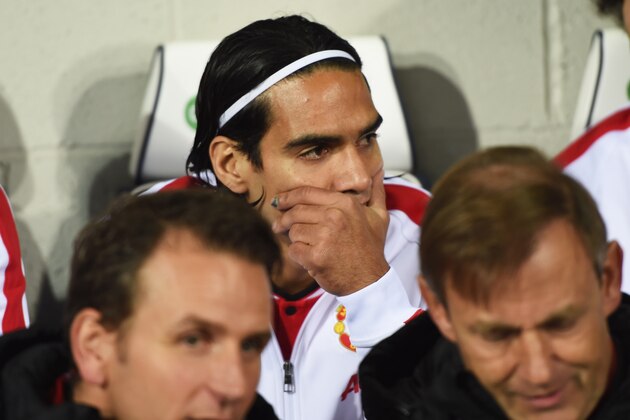 WEST BROMWICH, ENGLAND - OCTOBER 20:  Substitute Radamel Falcao of Manchester United looks on from the bench prior to the Barclays Premier League match between West Bromwich Albion and Manchester United at The Hawthorns on October 20, 2014 in West Bromwich, England.  (Photo by Michael Regan/Getty Images)