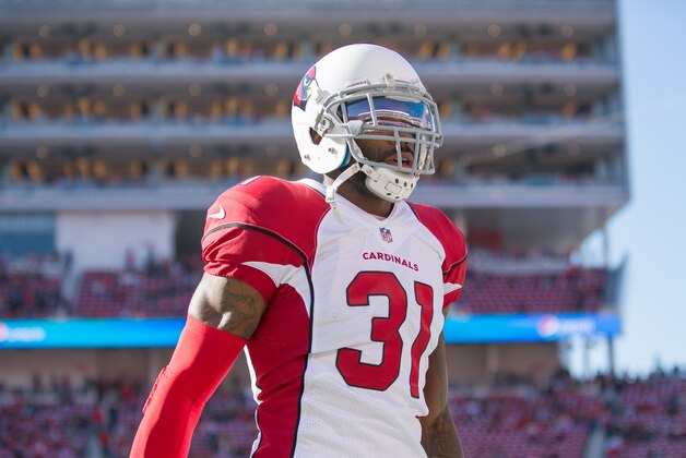 Dec 28, 2014; Santa Clara, CA, USA; Arizona Cardinals cornerback Antonio Cromartie (31) looks on before the game against the San Francisco 49ers at Levi's Stadium. Mandatory Credit: Ed Szczepanski-USA TODAY Sports