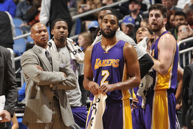 ORLANDO, FL -  FEBRUARY 6: Head coach, Byron Scott of the Los Angeles Lakers during the game against the Orlando Magic on February 6, 2015 at Amway Center in Orlando, Florida . NOTE TO USER: User expressly acknowledges and agrees that, by downloading and or using this Photograph, user is consenting to the terms and conditions of the Getty Images License Agreement. Mandatory Copyright Notice: Copyright 2015 NBAE (Photo by Fernando Medina/NBAE via Getty Images)