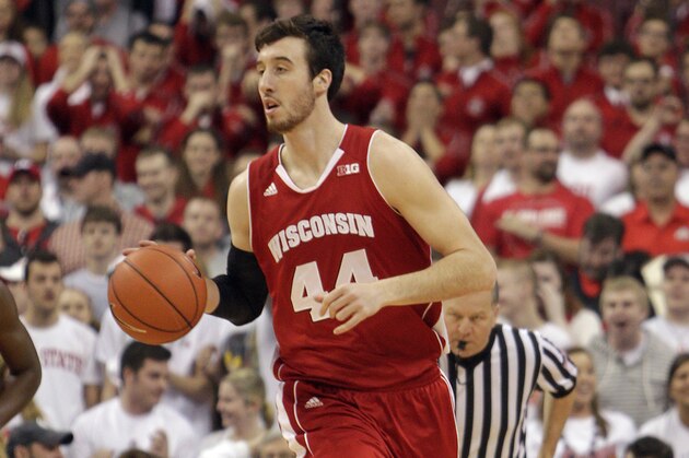 Wisconsin's Frank Kaminsky plays against Ohio State during an NCAA college basketball game Sunday, March 8, 2015, in Columbus, Ohio. (AP Photo/Jay LaPrete)