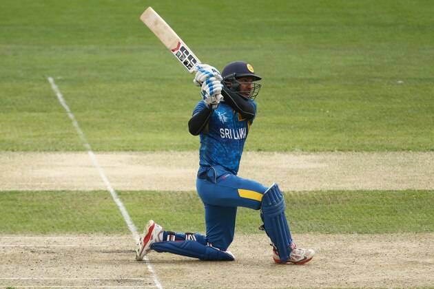 HOBART, AUSTRALIA - MARCH 11:  Kumar Sangakkara of Sri Lanka bats during the 2015 Cricket World Cup match between Sri Lanka and Scotland at Bellerive Oval on March 11, 2015 in Hobart, Australia.  (Photo by Mark Kolbe/Getty Images)