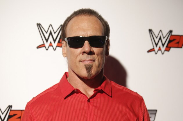 Iconic competitor Sting attends the WWE 2K15 SummerSlam Confidential Panel at Club Nokia, on Saturday, August 16, 2014 in Los Angeles. (Photo by Todd Williamson/Invision for 2K/AP Images)