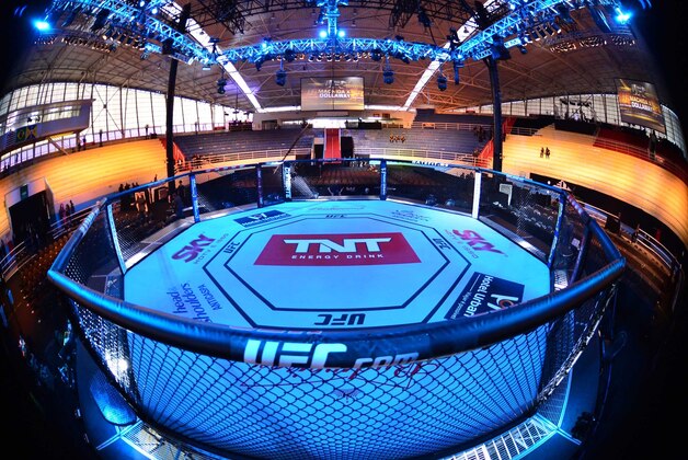 Dec 20, 2014; Barueri, SP, Brazil; A general view of the octagon before UFC Fight Night between Lyoto Machida and C.B. Dolloway at Jose Correa Arena. Mandatory Credit: Jason Silva-USA TODAY Sports