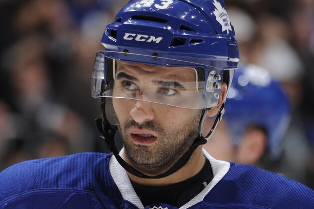 TORONTO, ON - OCTOBER 28:  Nazem Kadri #43 of the Toronto Maple Leafs skates during NHL game action against the Buffalo Sabres October 28, 2014 at the Air Canada Centre in Toronto, Ontario, Canada. (Photo by Graig Abel/NHLI via Getty Images)