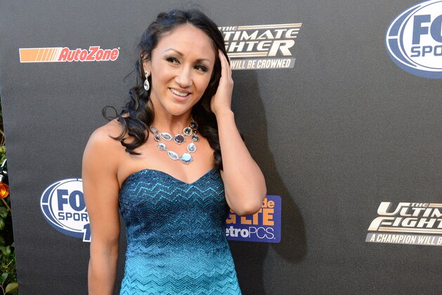Sep 9, 2014; Los Angeles, CA, USA; Carla Esparza from Redondo Beach, CA arrives on the Red Carpet at Lure Nightclub for the premier of The Ultimate Fighter women in the newly formed women in the strawweight class. Mandatory Credit: Jayne Kamin-Oncea-USA TODAY Sports