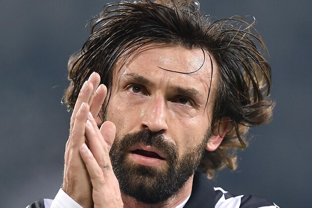 Juventus' Andrea Pirlo reacts during a Serie A soccer match between Juventus and Hellas Verona at the Juventus stadium in Turin, Italy, Sunday, Jan. 18, 2015. (AP Photo/Alessandro Di Marco, Ansa)