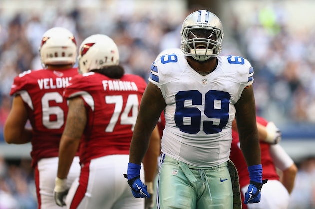 ARLINGTON, TX - NOVEMBER 02:  Henry Melton #69 of the Dallas Cowboys at AT&T Stadium on November 2, 2014 in Arlington, Texas.  (Photo by Ronald Martinez/Getty Images)