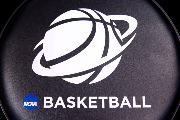 INDIANAPOLIS, IN - MARCH 30:  A view of the NCAA Logo printed on a stool on the court prior to the midwest regional final between the Kentucky Wildcats and the Michigan Wolverines part of the 2014 NCAA Men's Basketball Tournament at Lucas Oil Stadium on March 30, 2014 in Indianapolis, Indiana.  (Photo by Andy Lyons/Getty Images)