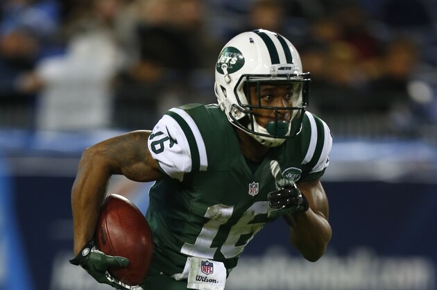New York Jets wide receiver Percy Harvin (16) returns a kickoff against the Tennessee Titans during an NFL football game on Sunday, Dec. 14, 2014, in Nashville, Tenn. (Jeff Haynes/AP Images for Panini)
