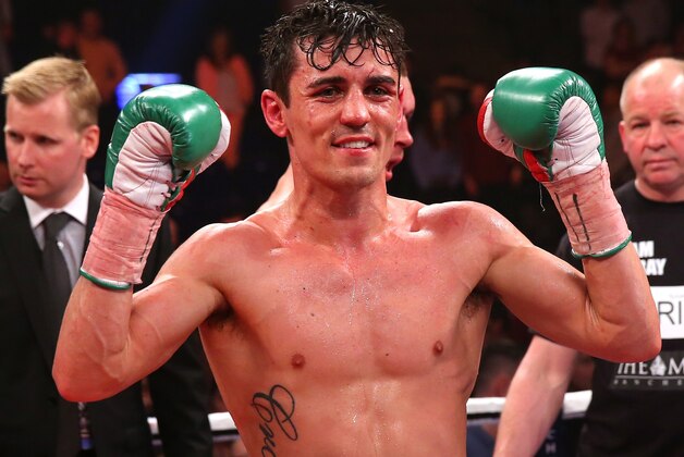 MANCHESTER, ENGLAND - APRIL 19:  Anthony Crolla celebrates after victory over John Murray during the WBO Inter-Continental Lightweight Title fight between Anthony Crolla and John Murray at the Phones 4 U Arena on April 19, 2014 in Manchester, England.  (Photo by Alex Livesey/Getty Images)