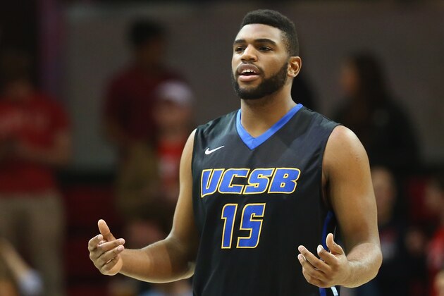 DALLAS, TX - DECEMBER 08:  Alan Williams #15 of the UC Santa Barbara Gauchos at Moody Coliseum on December 8, 2014 in Dallas, Texas.  (Photo by Ronald Martinez/Getty Images)