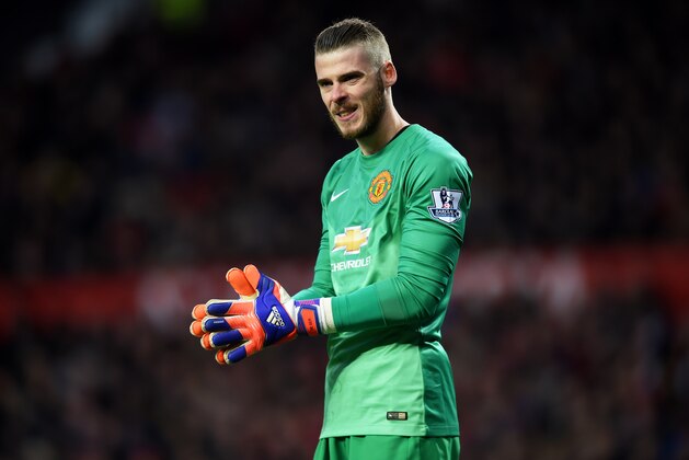 MANCHESTER, ENGLAND - MARCH 15:  Goalkeeper David De Gea of Manchester United looks on during the Barclays Premier League match between Manchester United and Tottenham Hotspur at Old Trafford on March 15, 2015 in Manchester, England.  (Photo by Michael Regan/Getty Images)