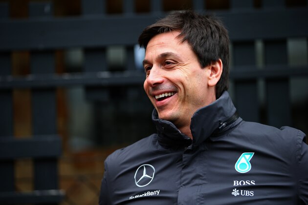 MELBOURNE, AUSTRALIA - MARCH 12:  Mercedes GP Executive Director Toto Wolff smiles as he speaks with members of the media next to St Kilda beach during previews to the Australian Formula One Grand Prix on March 12, 2015 in Melbourne, Australia.  (Photo by Mark Thompson/Getty Images)
