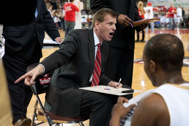 ERIE, PA - APRIL 2:  Erie Bay Hawks head coach Jay Larranaga gives directions during a NBA D-League game against the Maine Red Claws on April 2, 2011 at the Tullio Arena in Erie, Pennsylvania.  NOTE TO USER: User expressly acknowledges and agrees that, by downloading and or using this photograph, User is consenting to the terms and conditions of the Getty Images Liscense Agreement.  Mandatory Copyright Notice: Copyright 2011 NBAE (Photo by Robert Frank/NBAE via Getty Images)