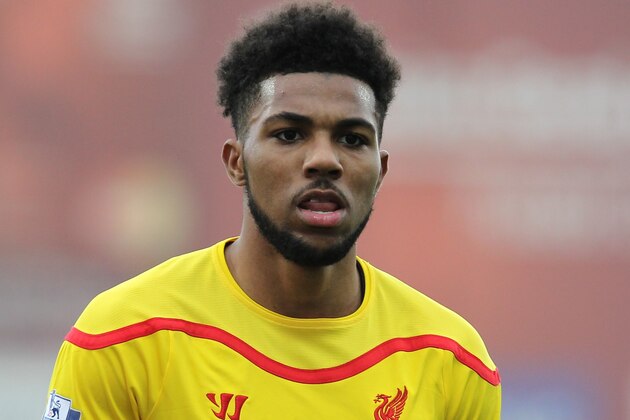 SEIXAL, PORTUGAL - FEBRUARY 24:   Liverpool's foward Jerome Sinclair in action during the UEFA Youth League match between SL Benfica and Liverpool FC on February 24, 2015 in Seixal, Portugal.  (Photo by Carlos Rodrigues/Getty Images for UEFA)