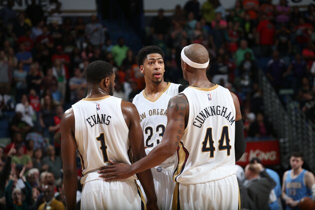 NEW ORLEANS, LA - MARCH 15: Anthony Davis #23 of the New Orleans Pelicans during the game against the Denver Nuggets on March 15, 2015 at Smoothie King Center in New Orleans, Louisiana. NOTE TO USER: User expressly acknowledges and agrees that, by downloading and/or using this photograph, User is consenting to the terms and conditions of the Getty Images License Agreement. Mandatory Copyright Notice: Copyright 2015 NBAE (Photo by Layne Murdoch Jr./NBAE via Getty Images)