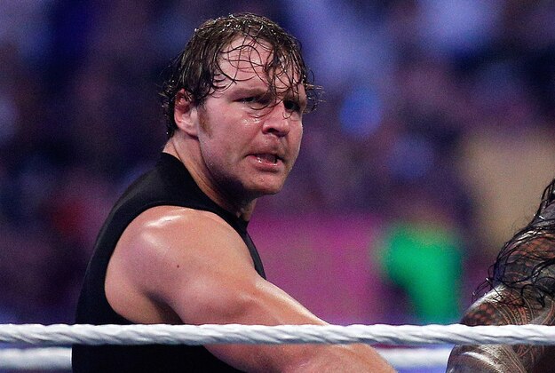 The Shield reacts after their win during Wrestlemania XXX at the Mercedes-Benz Super Dome in New Orleans on Sunday, April 6, 2014. (Jonathan Bachman/AP Images for WWE)