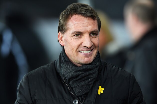SWANSEA, WALES - MARCH 16:  Brendan Rodgers, manager of Liverpool smiles during the Barclays Premier League match between Swansea City and Liverpool at Liberty Stadium on March 16, 2015 in Swansea, Wales.  (Photo by Mike Hewitt/Getty Images)