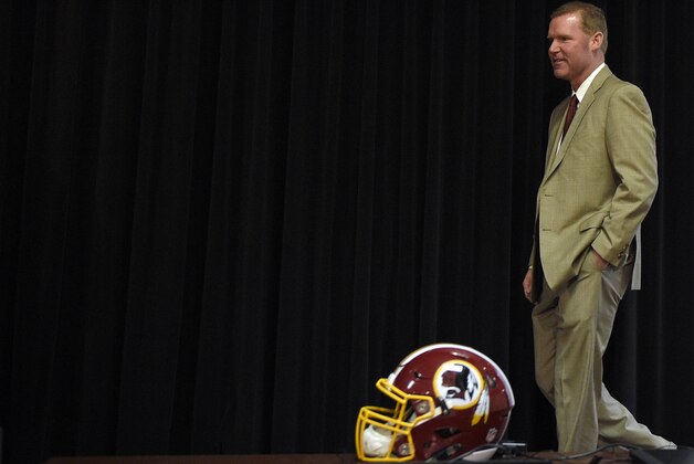 Scot McCloughan arrives at an NFL football press conference where he was introduced as the Washington Redskins new general manager, Friday, Jan. 9, 2015, in Ashburn, Va. (AP Photo/Nick Wass)