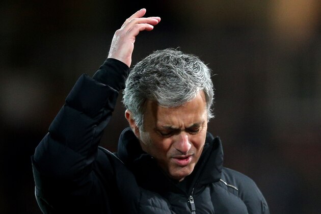 LONDON, ENGLAND - MARCH 04:  Jose Mourinho the manager of Chelsea reacts during the Barclays Premier League match between West Ham and Chelsea at the Boleyn Ground on March 4, 2015 in London, England.  (Photo by Paul Gilham/Getty Images)