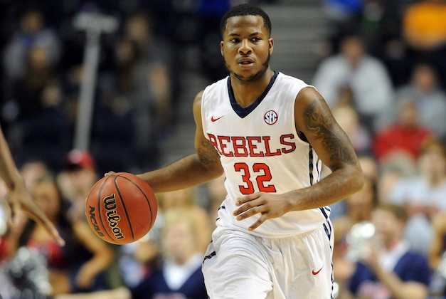 Mar 12, 2015; Nashville, TN, USA; Mississippi Rebels guard Jarvis Summers (32) drives the ball down the court during the first half of the second round against South Carolina Gamecocks of the SEC Conference Tournament at Bridgestone Arena. Mandatory Credit: Joshua Lindsey-USA TODAY Sports