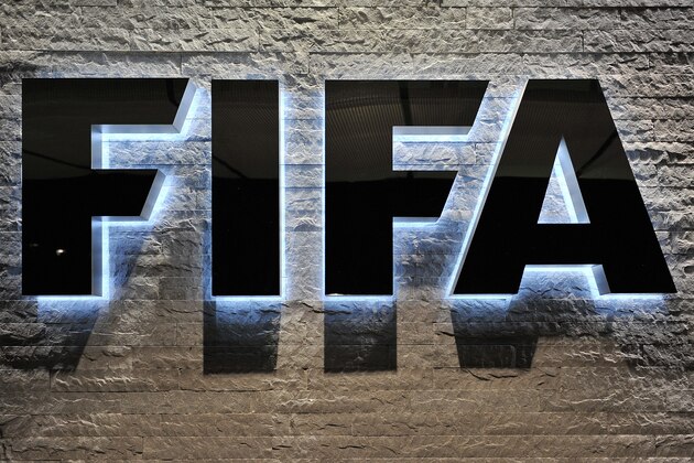 ZURICH, SWITZERLAND - OCTOBER 20:  The FIFA logo is seen outside the FIFA headquarters during to the FIFA Executive Committee Meeting on October 20, 2011 in Zurich, Switzerland. During this third meeting of the year, held on two days, the FIFA Executive Committee will approve the match schedules for the FIFA Confederations Cup Brazil 2013 and the 2014 FIFA World Cup Brazil.  (Photo by Harold Cunningham/Getty Images)