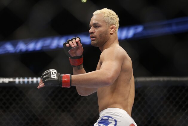 Josh Koscheck during his UFC welterweight mixed martial arts match against Robbie Lawler in Anaheim, Calif., Saturday, Feb. 23, 2013. (AP Photo/Jae C. Hong)