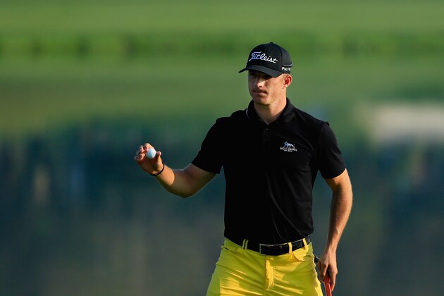 ORLANDO, FL - MARCH 20:  Morgan Hoffmann of the United States waves after making a putt for birdie on the sixth hole during the second round of the Arnold Palmer Invitational Presented By MasterCard at the Bay Hill Club and Lodge on March 20, 2015 in Orlando, Florida.  (Photo by Michael Cohen/Getty Images)