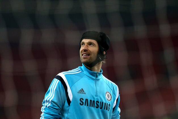 Chelsea's goalkeeper Petr Cech looks on ahead of their English Premier League soccer match against Sunderland at the Stadium of Light, Sunderland, England, Saturday, Nov. 29, 2014. (AP Photo/Scott Heppell)