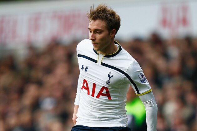 LONDON, ENGLAND - FEBRUARY 07: Christian Eriksen of Tottenham Hotspur in action during the Barclays Premier League match between Tottenham Hotspur and Arsenal at White Hart Lane on February 7, 2015 in London, England.  (Photo by Clive Rose/Getty Images)