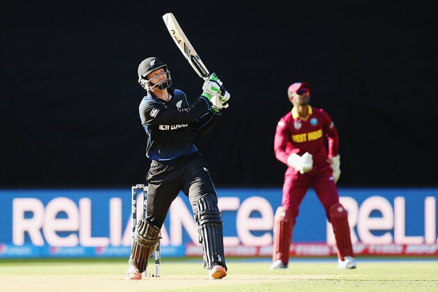 WELLINGTON, NEW ZEALAND - MARCH 21:  Martin Guptill of New Zealand pulls the ball away for six runs during the 2015 ICC Cricket World Cup match between New Zealand and the West Indies at Wellington Regional Stadium on March 21, 2015 in Wellington, New Zealand.  (Photo by Hannah Peters/Getty Images)