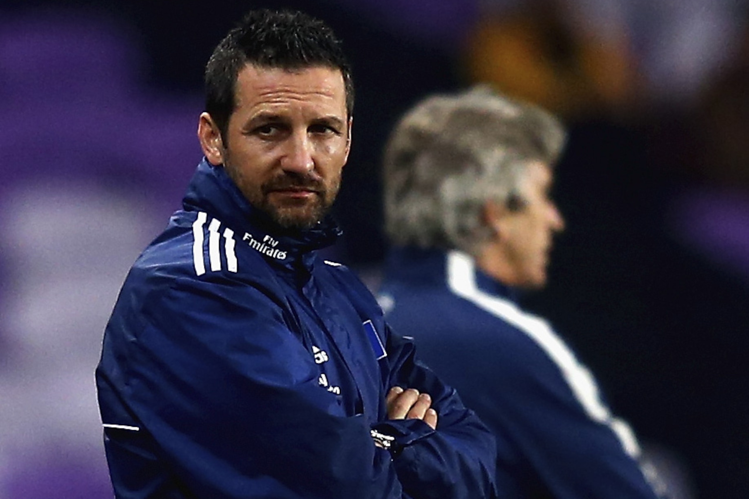 AL AIN, UNITED ARAB EMIRATES - JANUARY 21:  Head coach Joe Zinnbauer of Hamburger SV  looks during the friendly match between Hamburg SV and Manchester City at Hazza bin Zayed Stadium on January 21, 2015 in Al Ain, United Arab Emirates.  (Photo by Francois Nel/Getty Images)