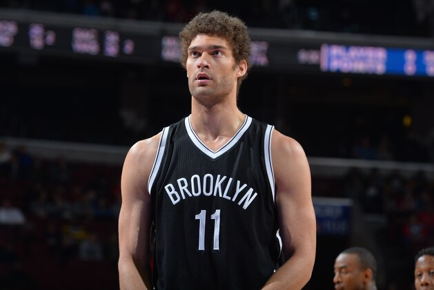 PHILADELPHIA,PA - MARCH 14: Brook Lopez #11 of the Brooklyn Nets shoots a foul shot against the Philadelphia 76ers at Wells Fargo Center on March 14, 2015 in Philadelphia, Pennsylvania NOTE TO USER: User expressly acknowledges and agrees that, by downloading and/or using this Photograph, user is consenting to the terms and conditions of the Getty Images License Agreement. Mandatory Copyright Notice: Copyright 2015 NBAE (Photo by Jesse D. Garrabrant/NBAE via Getty Images)