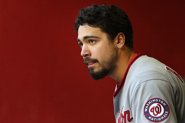 PHOENIX, AZ - MAY 13:  Anthony Rendon #6 of the Washington Nationals sits in the dugout during the MLB game against the Arizona Diamondbacks at Chase Field on May 13, 2014 in Phoenix, Arizona.  The Diamondbacks defeated the Nationals 3-1.  (Photo by Christian Petersen/Getty Images)