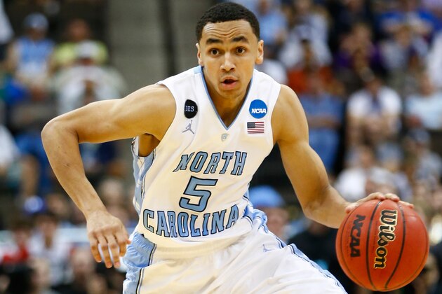 JACKSONVILLE, FL - MARCH 21:  Marcus Paige #5 of the North Carolina Tar Heels dribbles up the court against the Arkansas Razorbacks in the second half during the third round of the 2015 NCAA Men's Basketball Tournament at Jacksonville Veterans Memorial Arena on March 21, 2015 in Jacksonville, Florida.  (Photo by Kevin C. Cox/Getty Images)