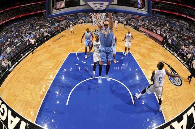 ORLANDO, FL - MARCH 22: Danilo Gallinari #8 of the Denver Nuggets dunks against the Orlando Magic on March 22, 2015 at Amway Center in Orlando, Florida. NOTE TO USER: User expressly acknowledges and agrees that, by downloading and or using this photograph, User is consenting to the terms and conditions of the Getty Images License Agreement. Mandatory Copyright Notice: Copyright 2015 NBAE (Photo by Fernando Medina/NBAE via Getty Images)