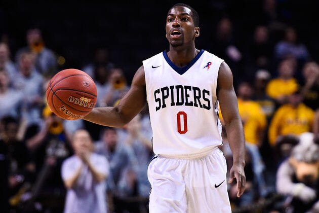 NEW YORK, NY - MARCH 13:  Kendall Anthony #0 of the Richmond Spiders in action during a quarterfinal game against the Virginia Commonwealth Rams in the 2015 Men's Atlantic 10 Basketball Tournament at the Barclays Center on March 13, 2015 in the Brooklyn borough of New York City.  (Photo by Alex Goodlett/Getty Images)