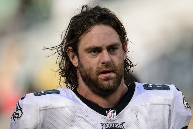 Sep 15, 2013; Philadelphia, PA, USA; Philadelphia Eagles guard Evan Mathis (69) leaves the field after playing the San Diego Chargers at Lincoln Financial Field. The Chargers defeated the Eagles 33-30. Mandatory Credit: Howard Smith-USA TODAY Sports