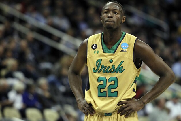 PITTSBURGH, PA - MARCH 19:  Jerian Grant #22 of the Notre Dame Fighting Irish plays against the Northeastern Huskies during the second round of the 2015 NCAA Men's Basketball Tournament at Consol Energy Center on March 19, 2015 in Pittsburgh, Pennsylvania.  (Photo by Justin K. Aller/Getty Images)