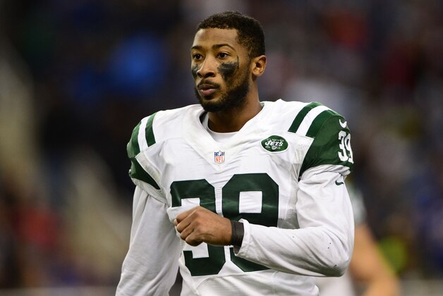Nov 24, 2014; Detroit, MI, USA; New York Jets cornerback Antonio Allen (39) against the Buffalo Bills at Ford Field. Mandatory Credit: Andrew Weber-USA TODAY Sports