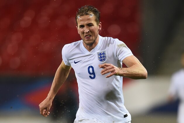 BREST, FRANCE - NOVEMBER 17:  Harry Kane of England during the U21 International Friendly match between France and England at the Stade Francis Le Ble on November 17, 2014 in Brest, France.  (Photo by Christopher Lee/Getty Images)