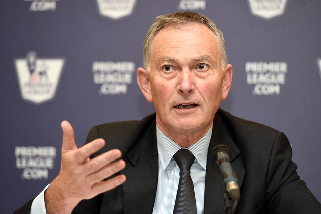 LONDON, ENGLAND - FEBRUARY 10:  Chief Executive of Premier League Richard Scudamore speaks to the media during the announcement of the Premier League's UK live broadcasting rights auction on February 10, 2015 in London, England. It was announced that Sky and BT Sport will pay the Premier League £5.136 billion to share the live TV rights for three seasons starting from 2016-17. (Photo by Tom Dulat/Getty Images for Premier League)
