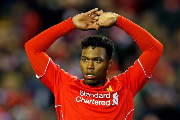 LIVERPOOL, ENGLAND - FEBRUARY 19:  Daniel Sturridge of Liverpool reacts during the UEFA Europa League Round of 32 match between Liverpool FC and Besiktas JK at Anfield on February 19, 2015 in Liverpool, United Kingdom.  (Photo by Julian Finney/Getty Images)