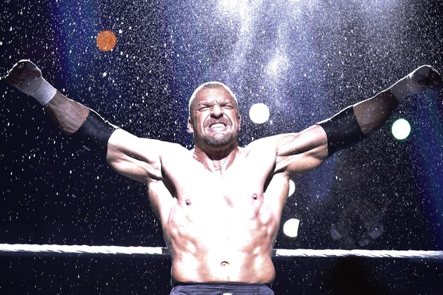 Triple H enters the ring during Wrestlemania XXX at the Mercedes-Benz Super Dome in New Orleans on Sunday, April 6, 2014. (Jonathan Bachman/AP Images for WWE)
