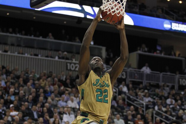PITTSBURGH, PA - MARCH 19:  Jerian Grant #22 of the Notre Dame Fighting Irish plays against the Northeastern Huskies during the second round of the 2015 NCAA Men's Basketball Tournament at Consol Energy Center on March 19, 2015 in Pittsburgh, Pennsylvania.  (Photo by Justin K. Aller/Getty Images)