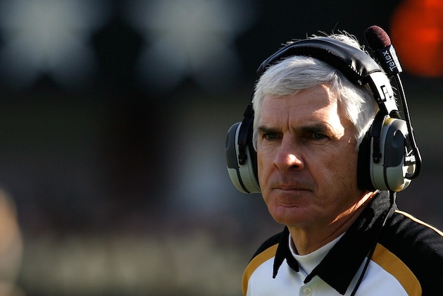 NASHVILLE, TN - NOVEMBER 10:  Head coach Bobby Johnson of the Vanderbilt Commodores looks on during the first half against the Kentucky Wildcats at Vanderbilt Stadium November 10, 2007 in Nashville, Tennessee. Kentucky defeated Vanderbilt 27-20.  (Photo by Kevin C. Cox/Getty Images)