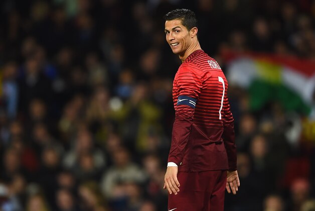 MANCHESTER, ENGLAND - NOVEMBER 18:  Cristiano Ronaldo of Portugal looks on during the International Friendly match between Argentina and Portugal at Old Trafford on November 18, 2014 in Manchester, England.  (Photo by Laurence Griffiths/Getty Images)