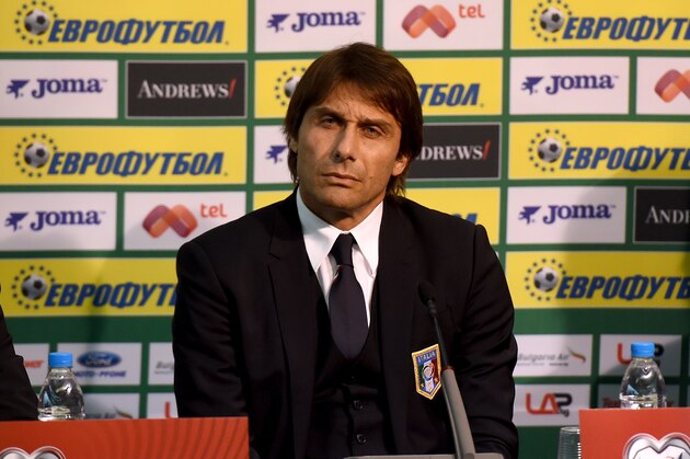 SOFIA, BULGARIA - MARCH 27:  Head coach Antonio Conte of  Italy during press conference ahead of their EURO 2016 Qualifier against Bulgaria at Vasil Levski National Stadium on March 27, 2015 in Sofia, Bulgaria.  (Photo by Claudio Villa/Getty Images)
